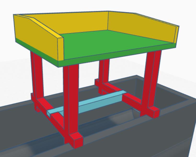 Tinkercad Modell des Wickeltischaufsatzes für die Badewanne