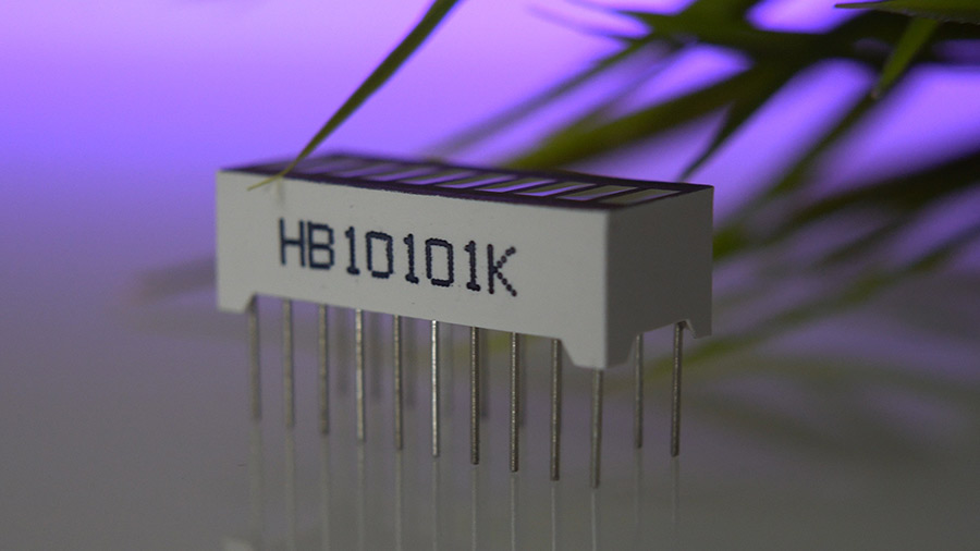 Detailaufnahme eines LED Bar Graphs